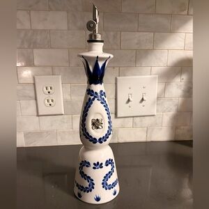 Blue and White Ceramic Oil Dispenser